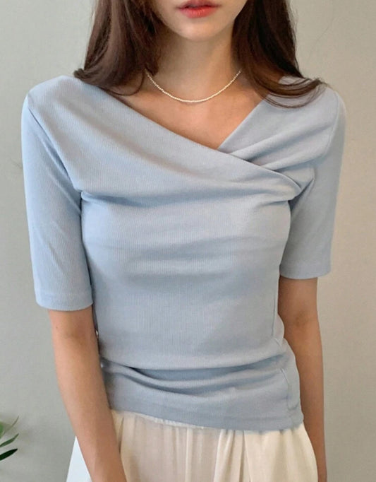 Cross v-neck blouse