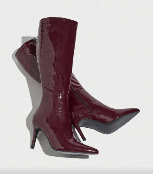Burgundy boots