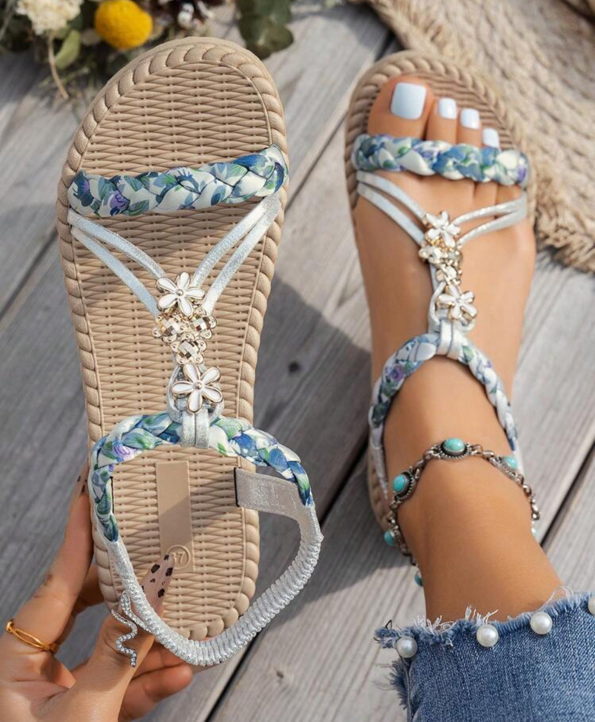 Silver sandals