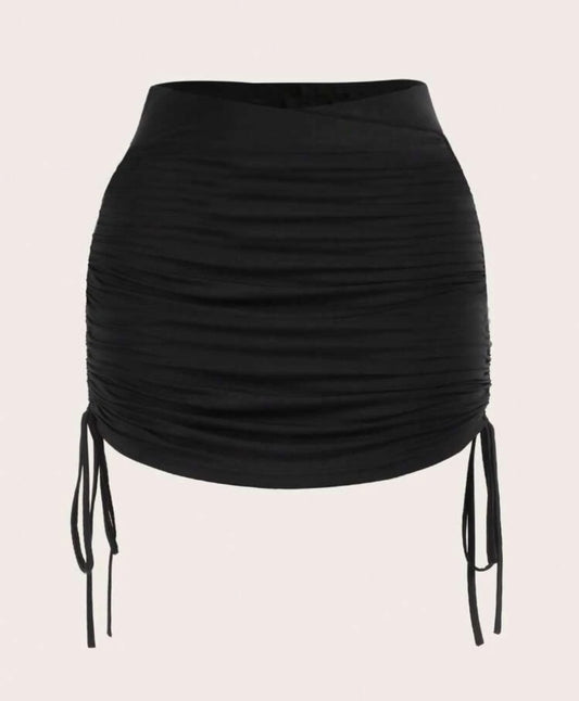 Side ruched bodycone skirt