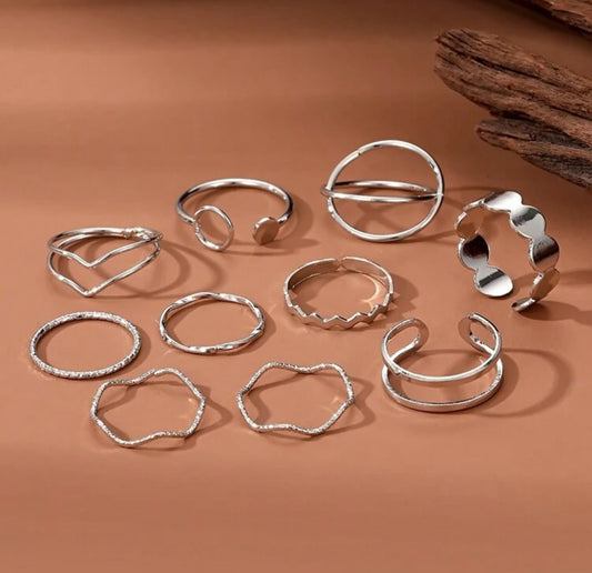 10pcs rings set