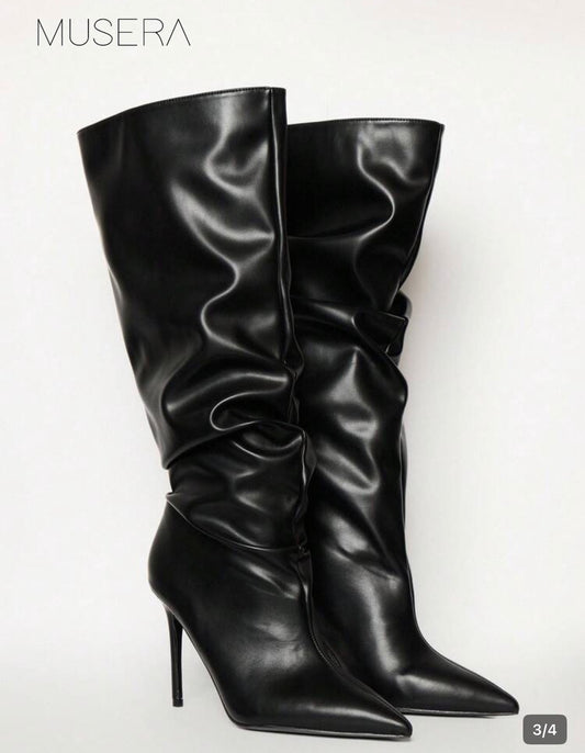 High-knee boots