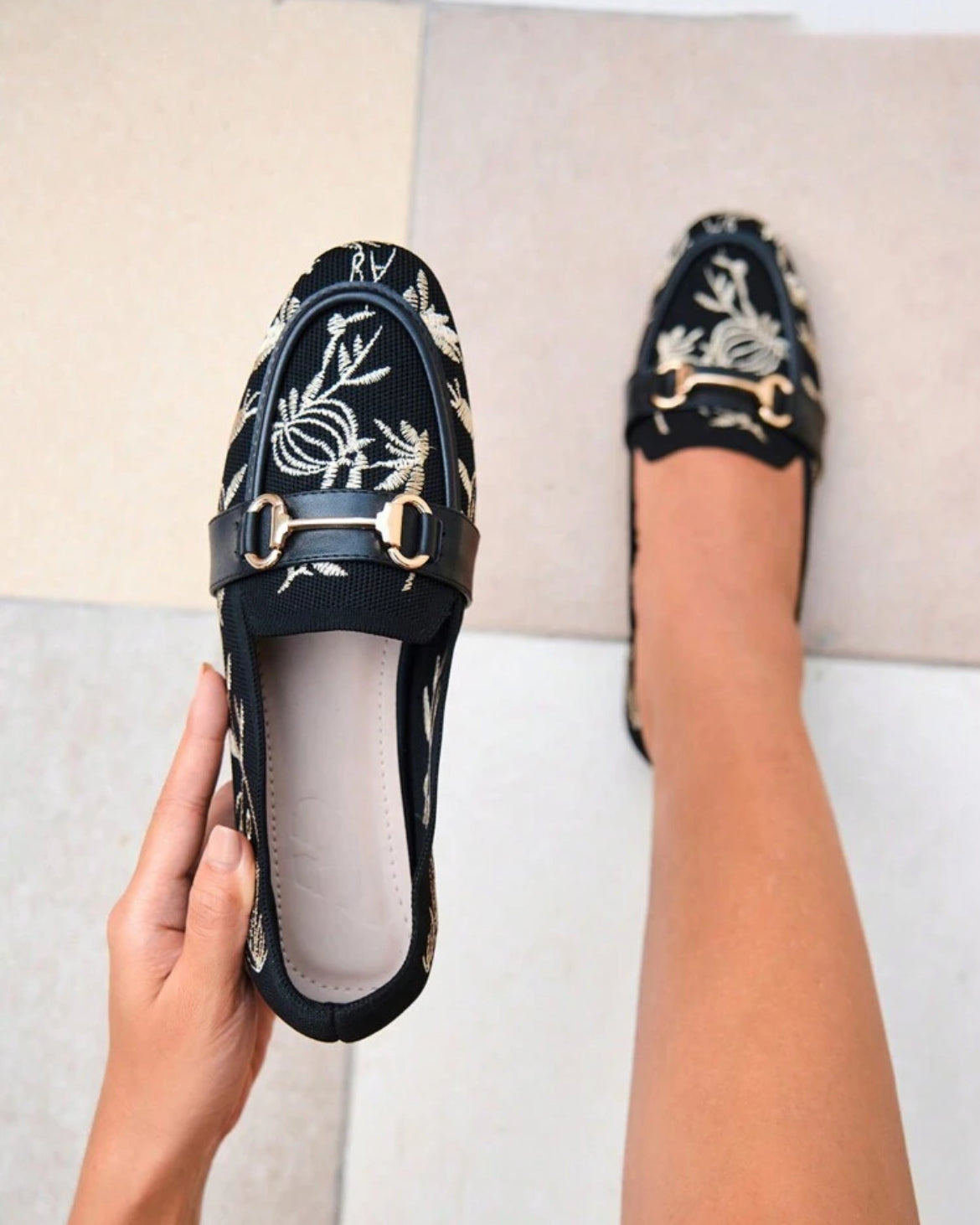 Black loafers