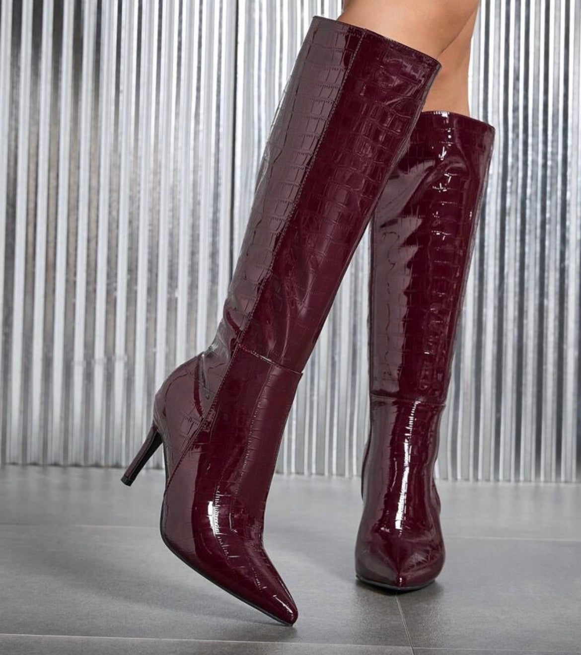 Burgundy boots