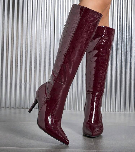 Burgundy boots