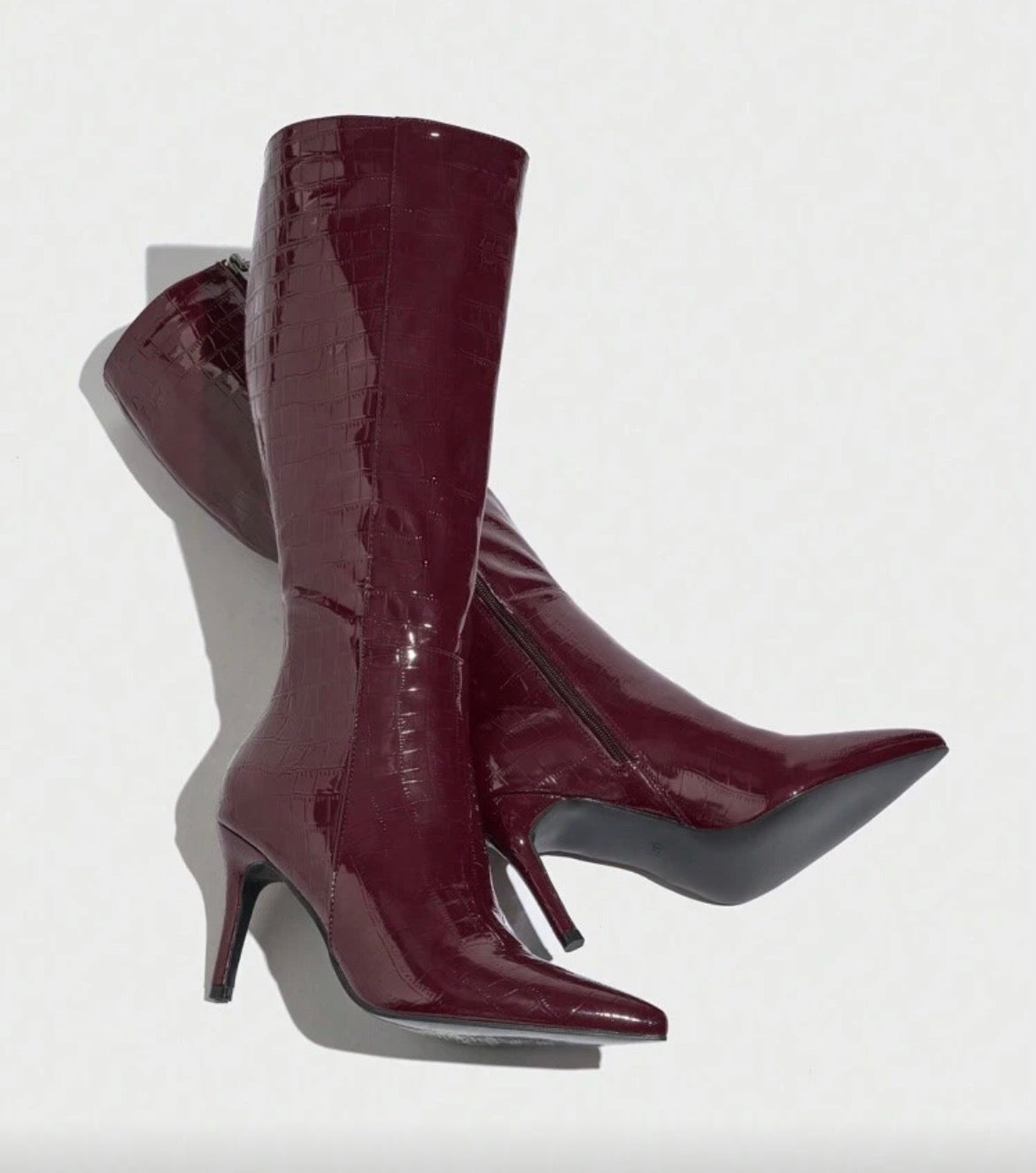 Burgundy boots