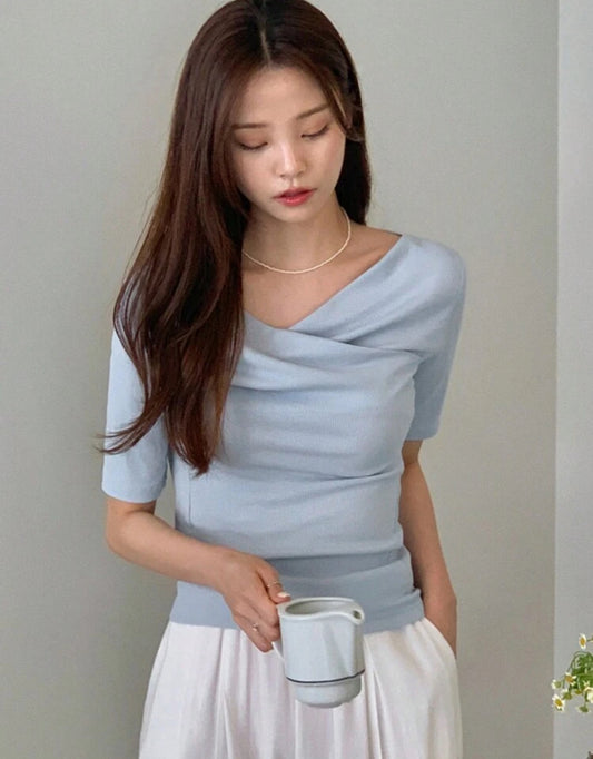 Cross v-neck blouse