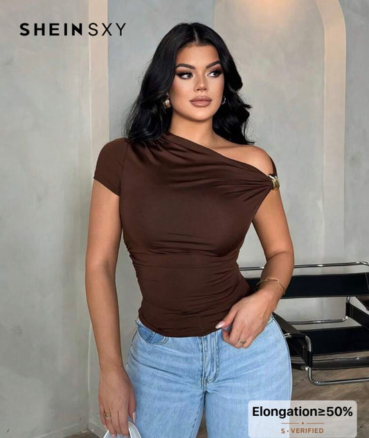 One shoulder top