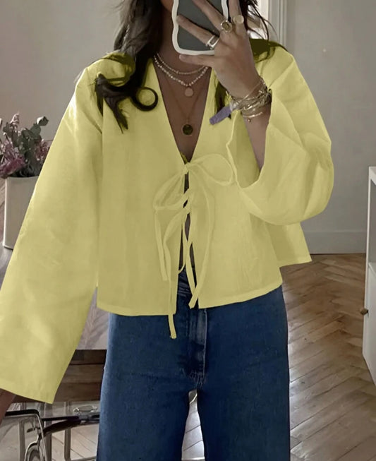 Front tie blouse