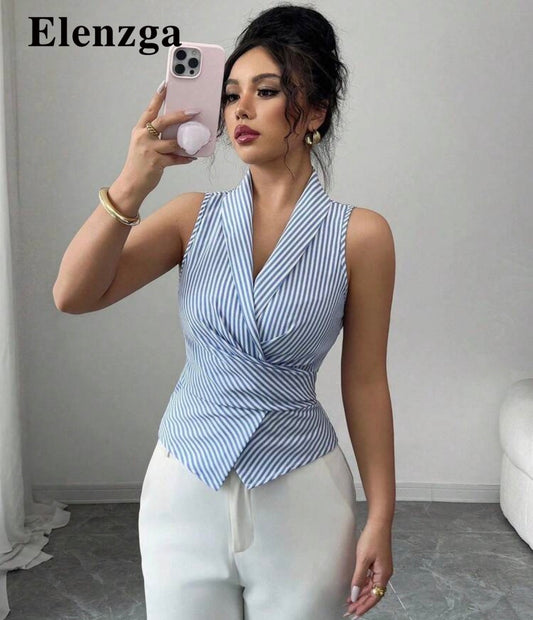 Tie blouse