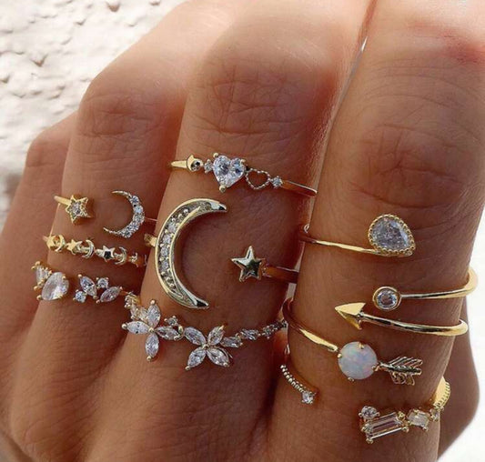 9pcs rings set