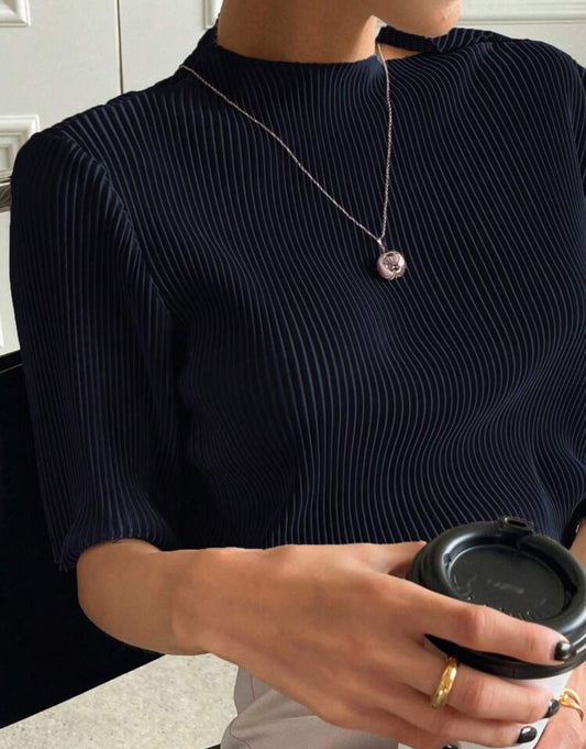 Ribbed knit tee