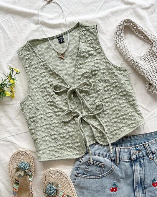 Tie front blouse
