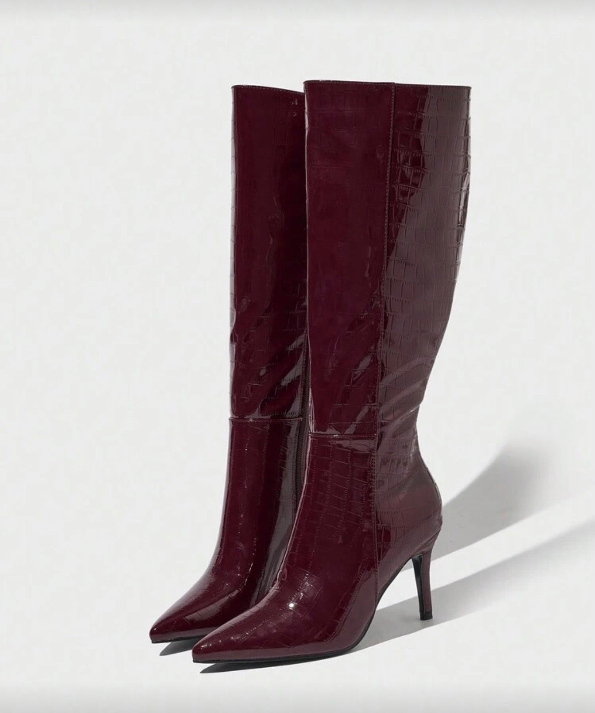Burgundy boots