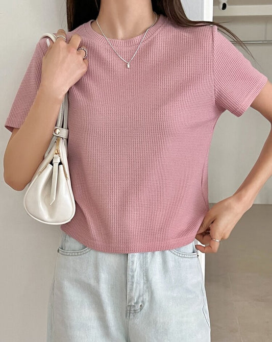 Ribbed knit tee