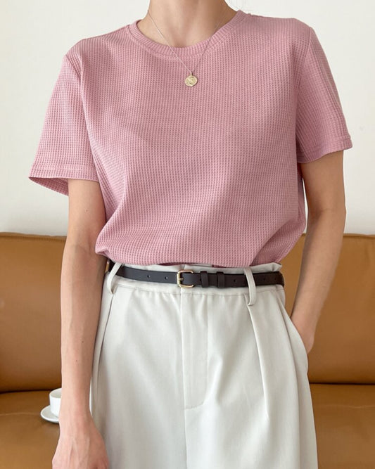 Ribbed knit tee