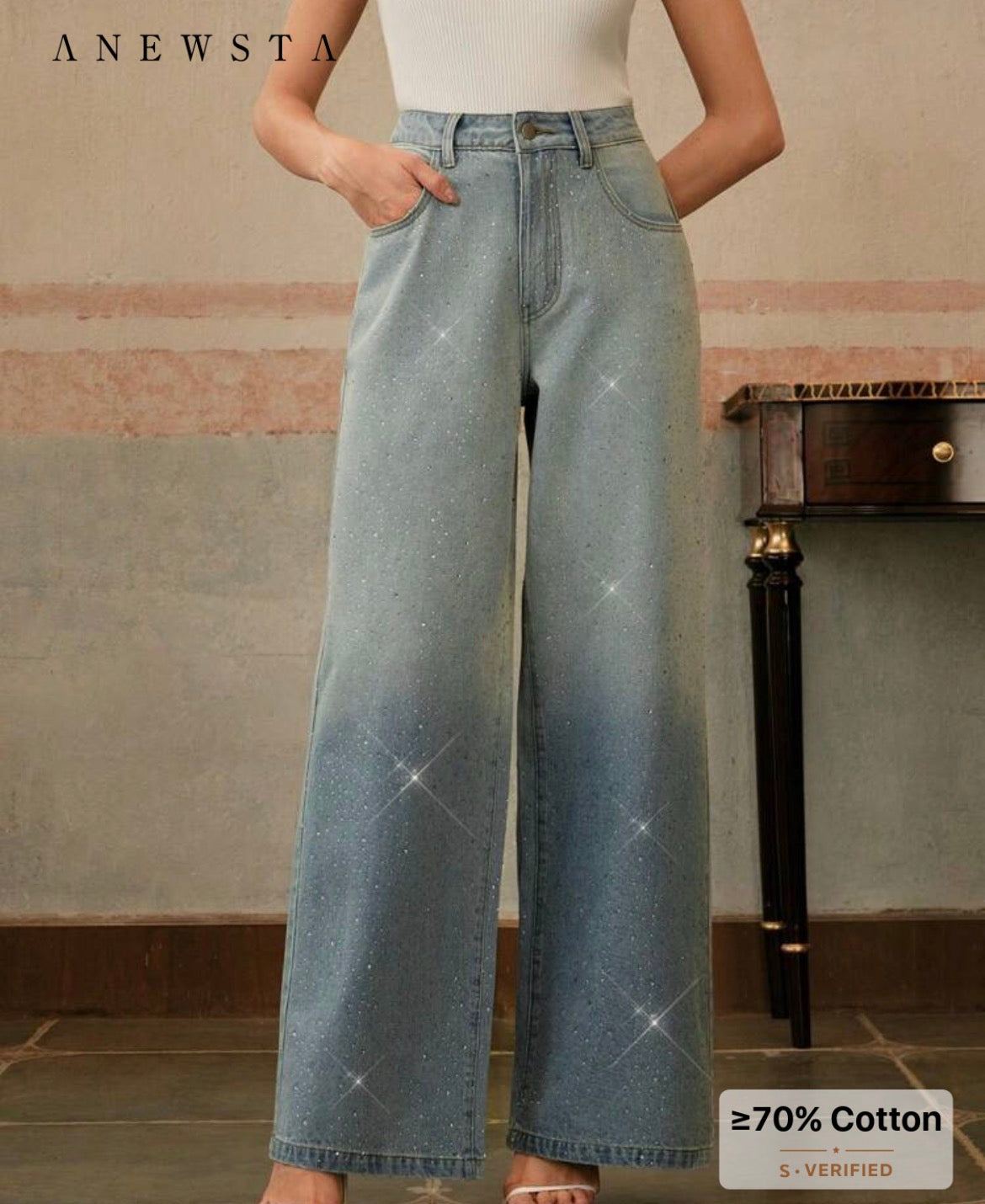 Wide leg jeans