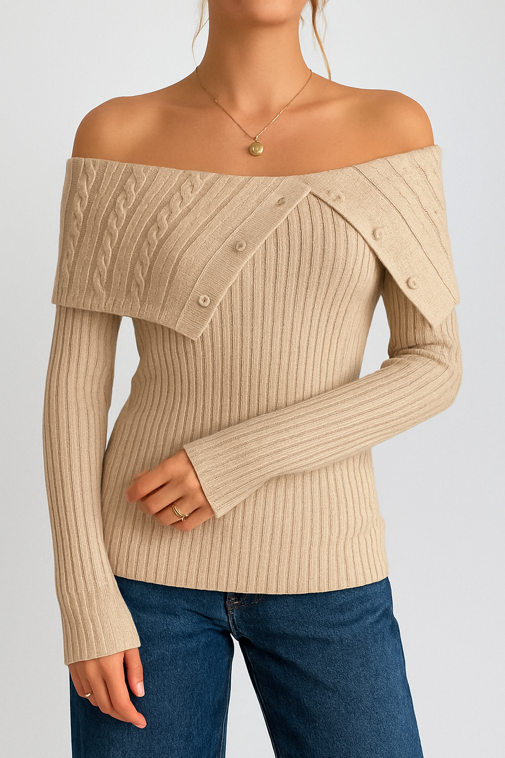 Off-shoulder pullover