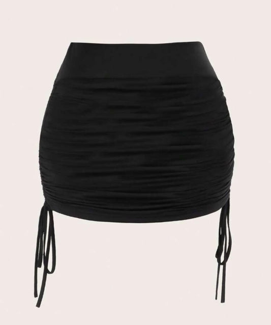 Side ruched bodycone skirt