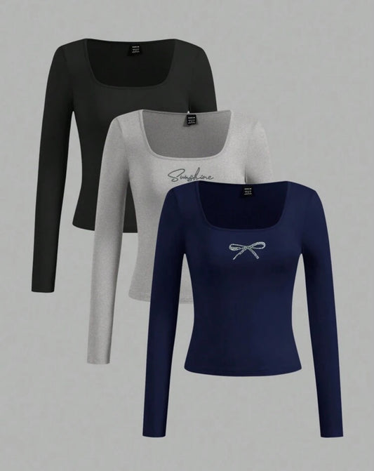 3pcs long-sleeve shirts