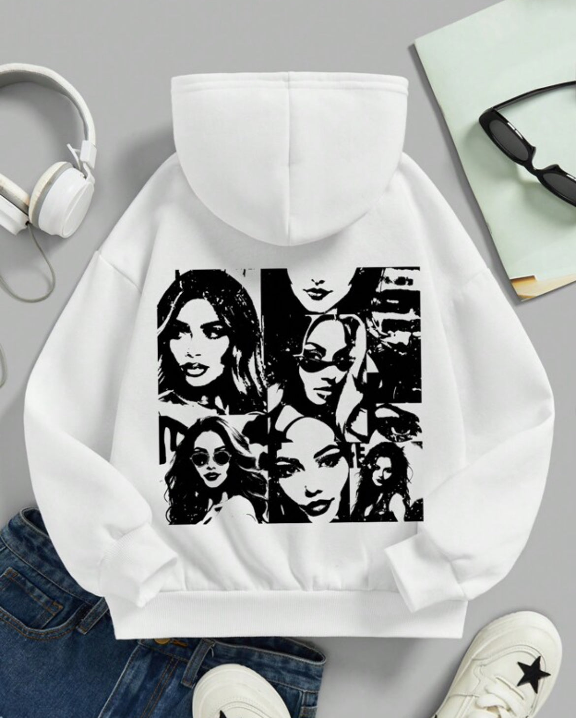 white hoodie