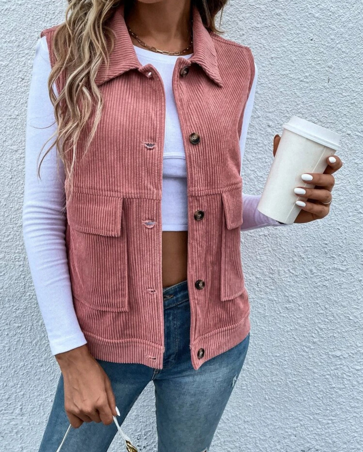 Plus size vest jacket